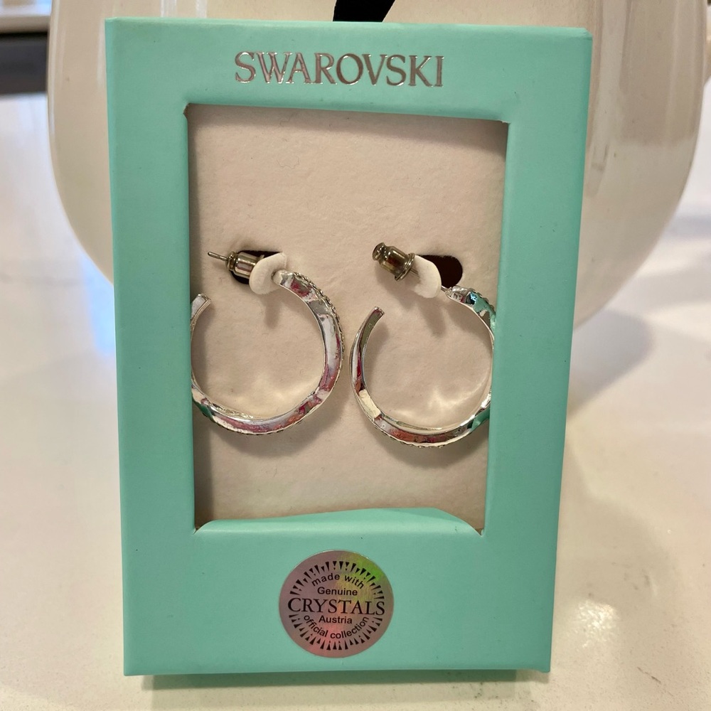 Swarovski crystal hoop earrings